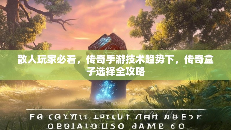 散人玩家必看，传奇手游技术趋势下，传奇盒子选择全攻略