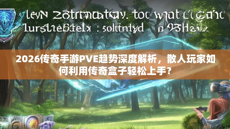 2026传奇手游PVE趋势深度解析，散人玩家如何利用传奇盒子轻松上手？