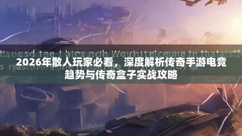 2026年散人玩家必看，深度解析传奇手游电竞趋势与传奇盒子实战攻略
