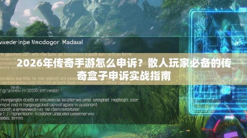 2026年传奇手游怎么申诉？散人玩家必备的传奇盒子申诉实战指南
