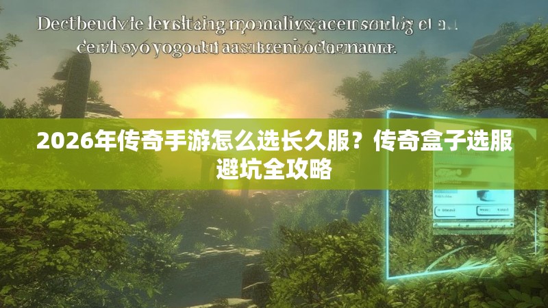 2026年传奇手游怎么选长久服？传奇盒子选服避坑全攻略