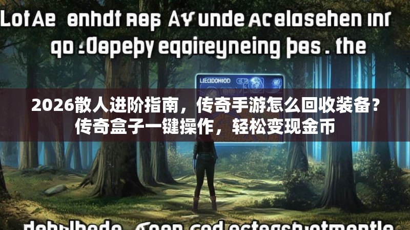 2026散人进阶指南，传奇手游怎么回收装备？传奇盒子一键操作，轻松变现金币