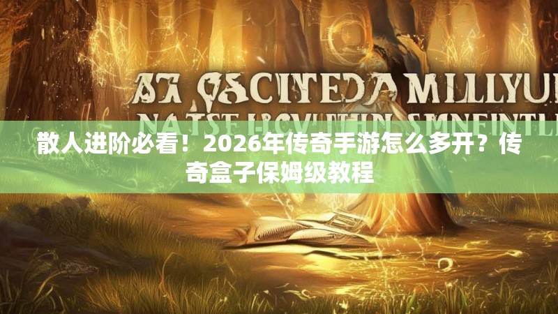 散人进阶必看！2026年传奇手游怎么多开？传奇盒子保姆级教程