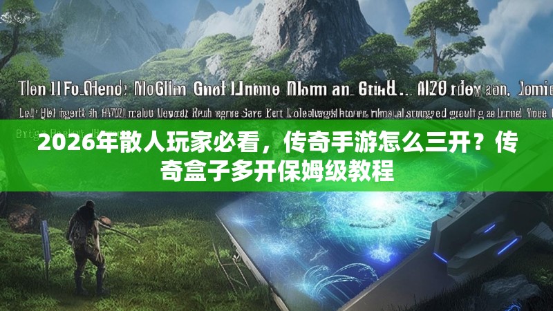 2026年散人玩家必看，传奇手游怎么三开？传奇盒子多开保姆级教程