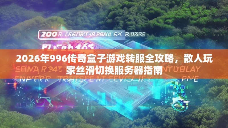 2026年996传奇盒子游戏转服全攻略，散人玩家丝滑切换服务器指南