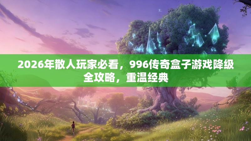 2026年散人玩家必看，996传奇盒子游戏降级全攻略，重温经典