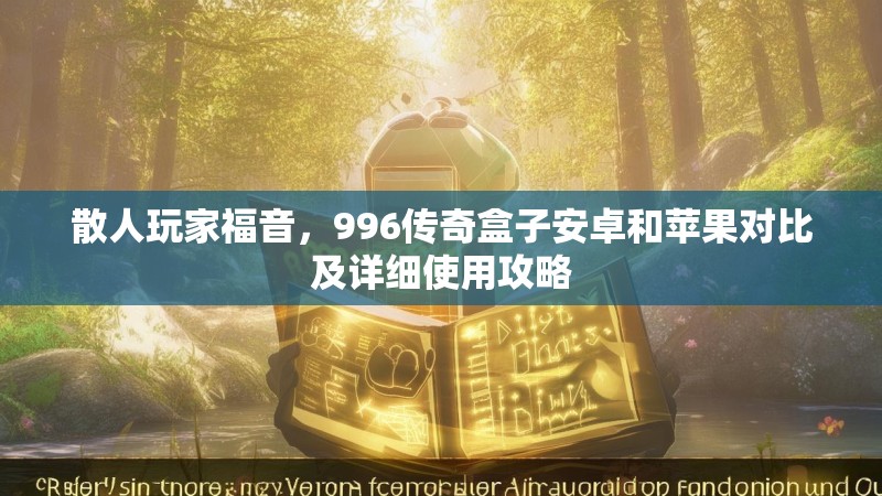 散人玩家福音，996传奇盒子安卓和苹果对比及详细使用攻略