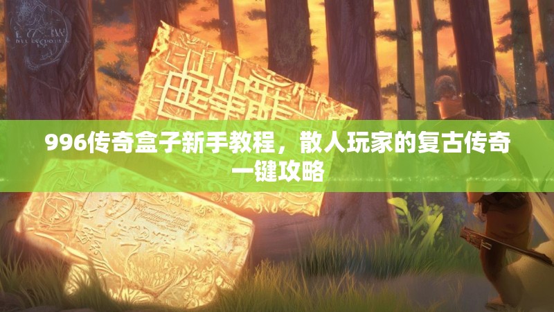 996传奇盒子新手教程，散人玩家的复古传奇一键攻略