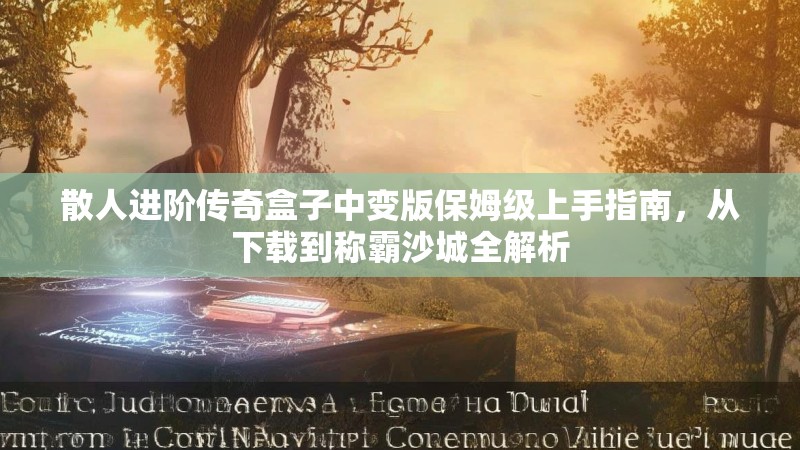 散人进阶传奇盒子中变版保姆级上手指南，从下载到称霸沙城全解析